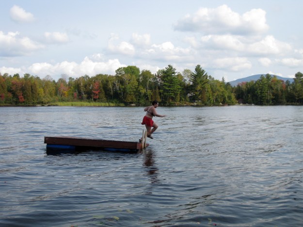 Last late-summer swim at Chateaugay Lake.